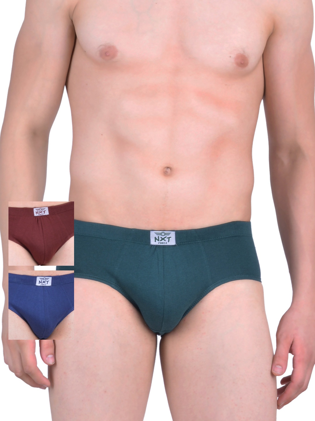 

Force NXT Men Pack of 3 Assorted Briefs MNFF-101, Blue