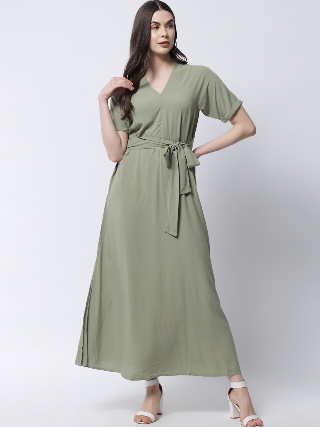 

VANCA ECO Green V-Neck Maxi Dress