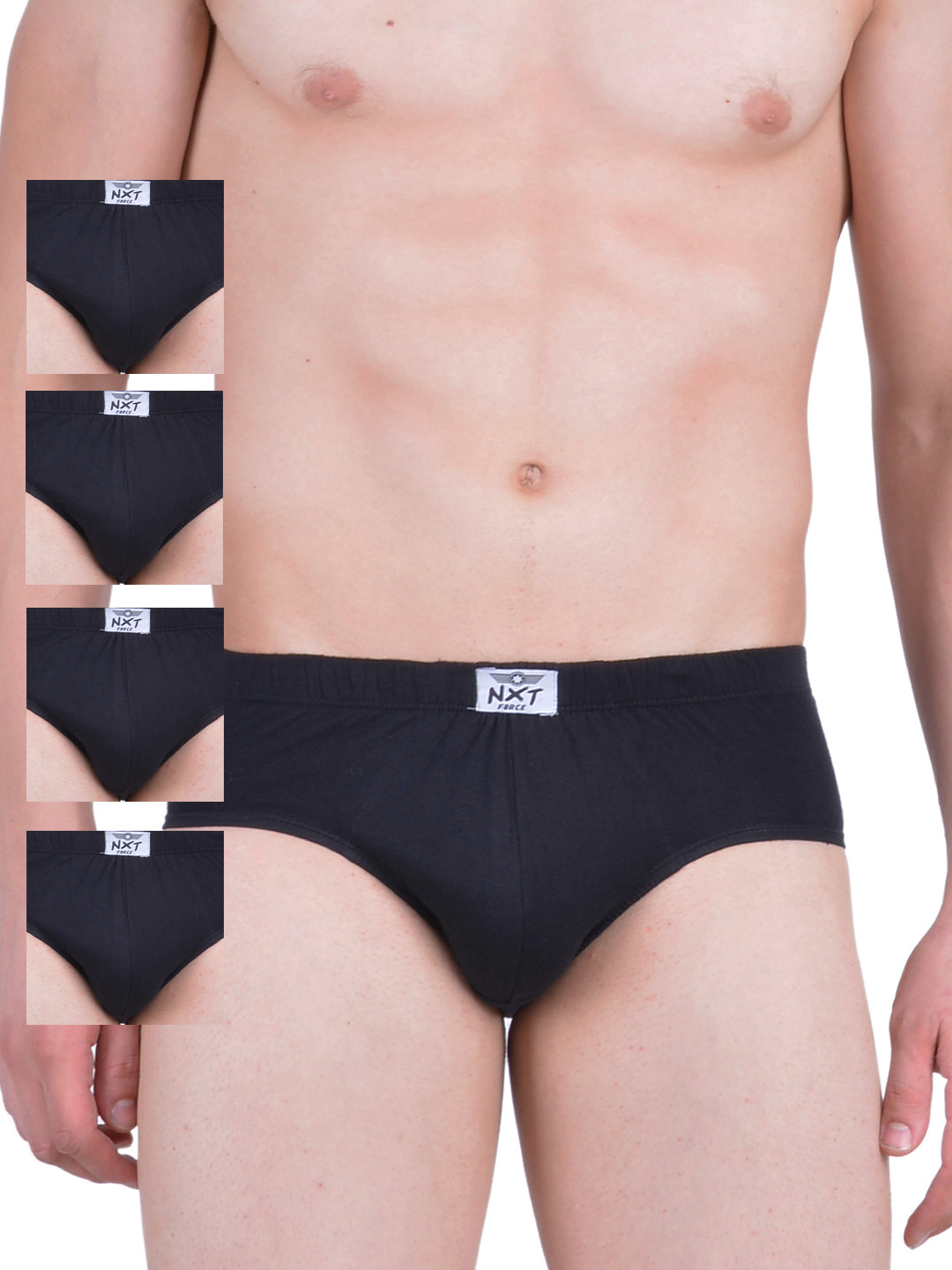 

Force NXT Men Pack of 5 Black Assorted Briefs MNFF-101