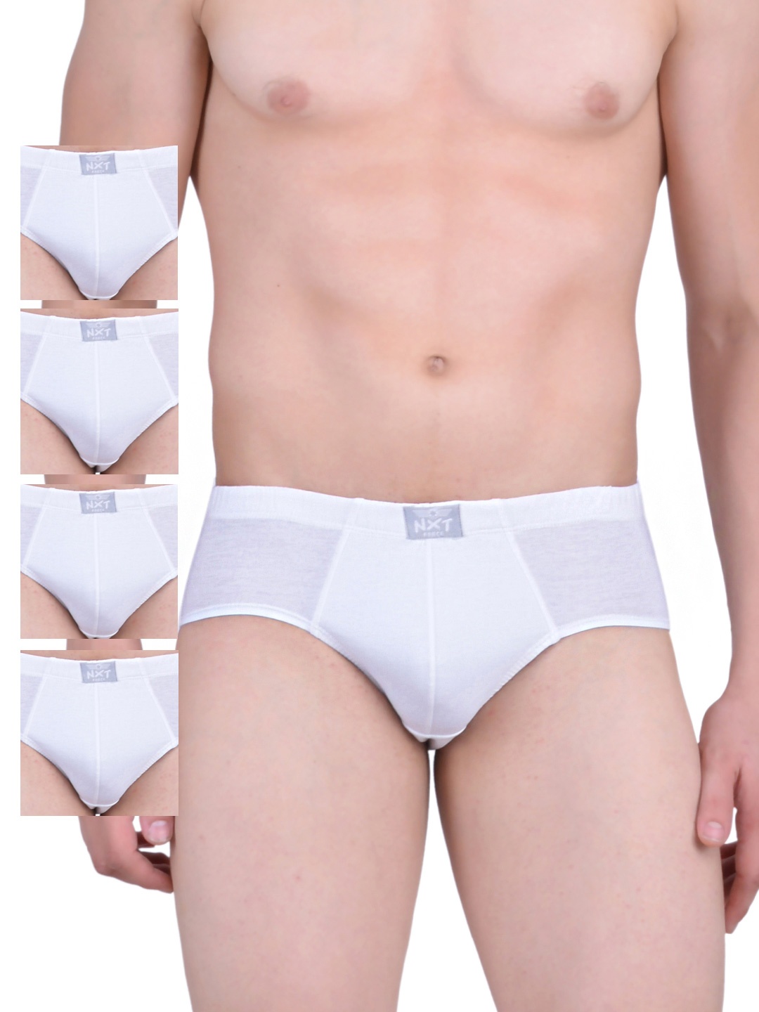 

Force NXT Men Pack of 5 White Assorted Briefs MNFF-101-po5