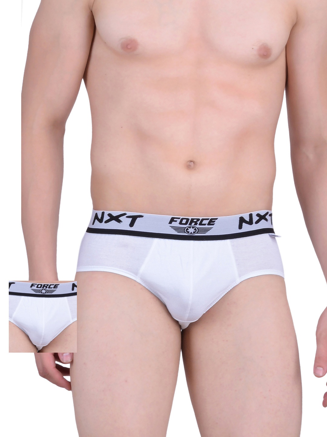 

Force NXT Men Pack of 2 White Assorted Briefs MNFF-111