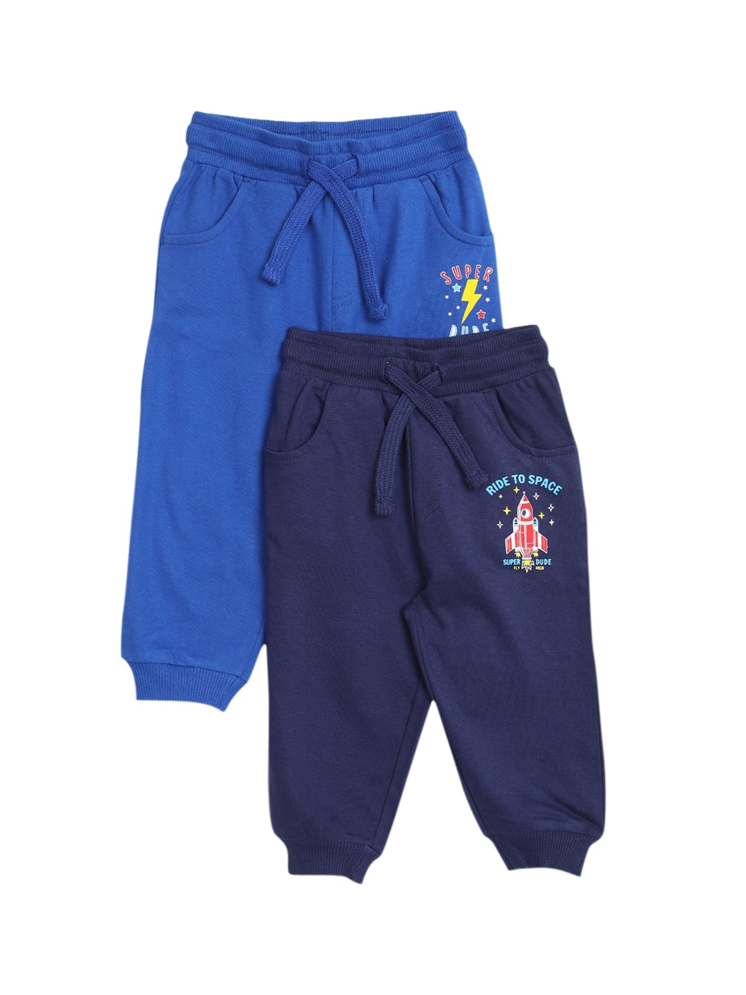 

Donuts Boys Set of 2 Blue Printed Cotton Mid-Rise Joggers