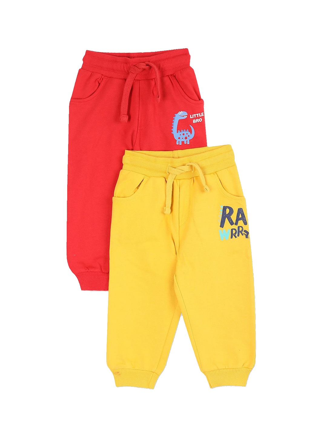 

Donuts Boys Yellow & Red Pack Of 2 Mid Rise Straight Fit Track Pants