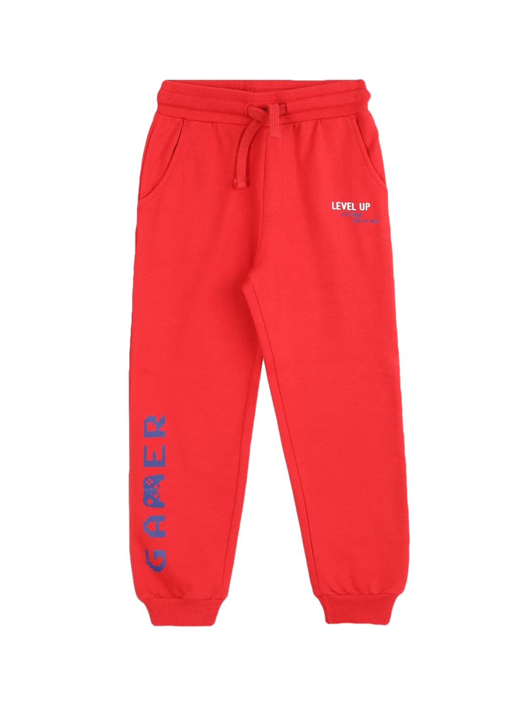 

Donuts Boys Red Solid Straight-Fit Cotton Joggers