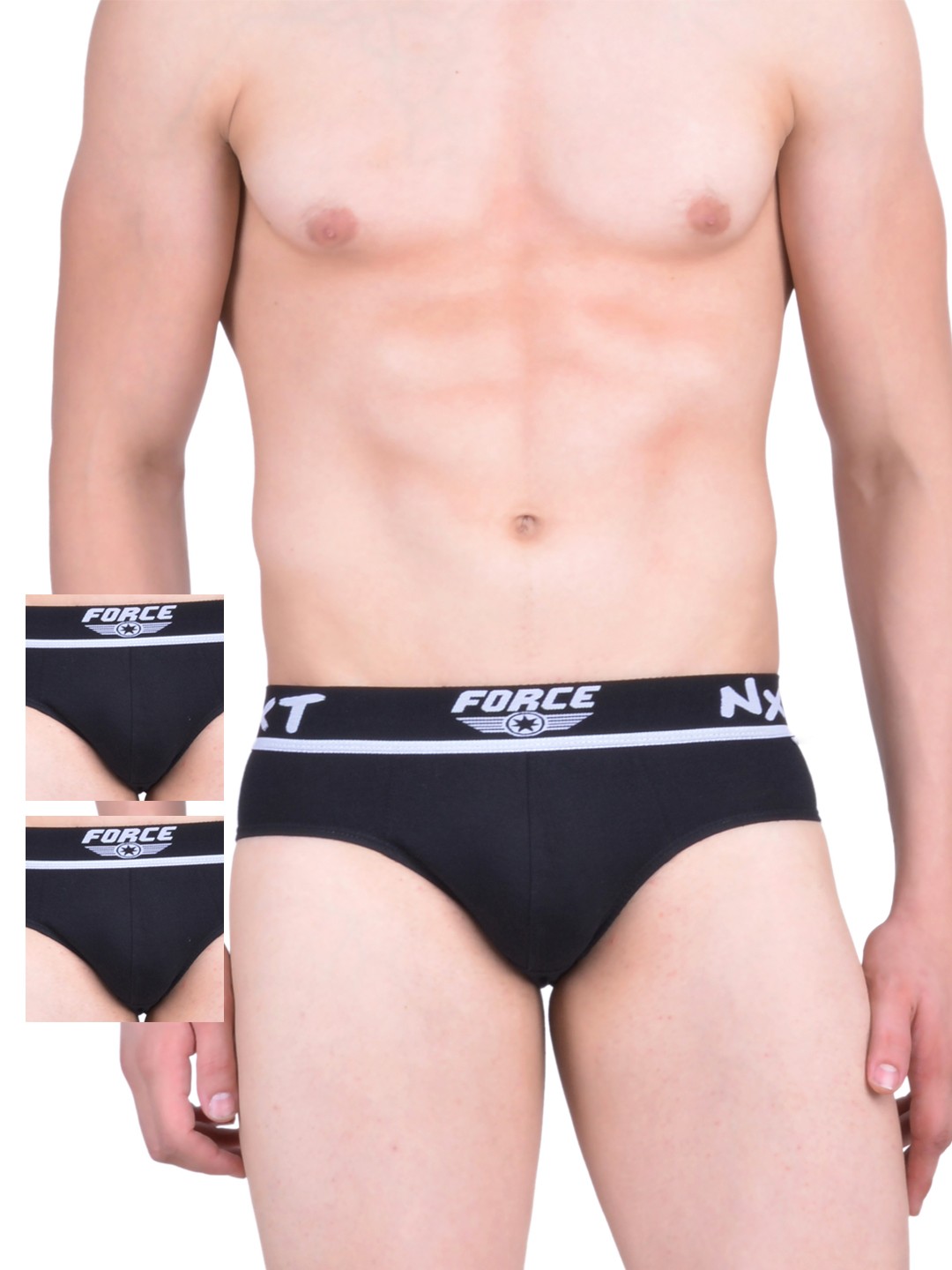 

Force NXT Men Pack of 3 Black Assorted Briefs F-111-po3-3pcs
