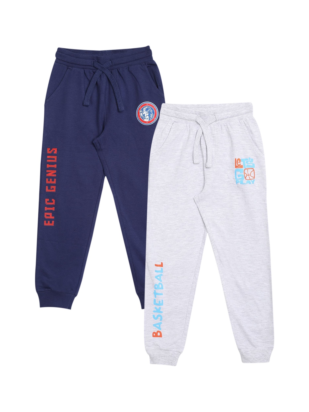 

Donuts Pack Of 2 Boys Assorted Pure Cotton Solid Mid Rise Joggers Track Pants