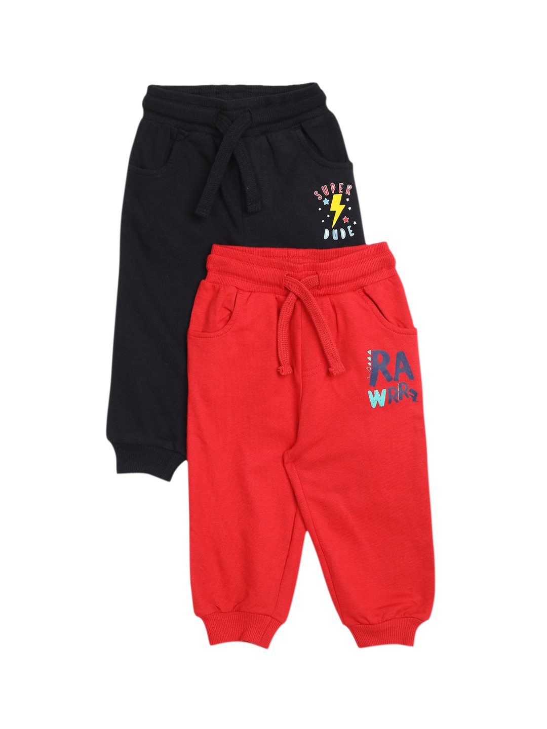 

Donuts Pack Of 2 Boys Assorted Solid Mid Rise Joggers Track Pants