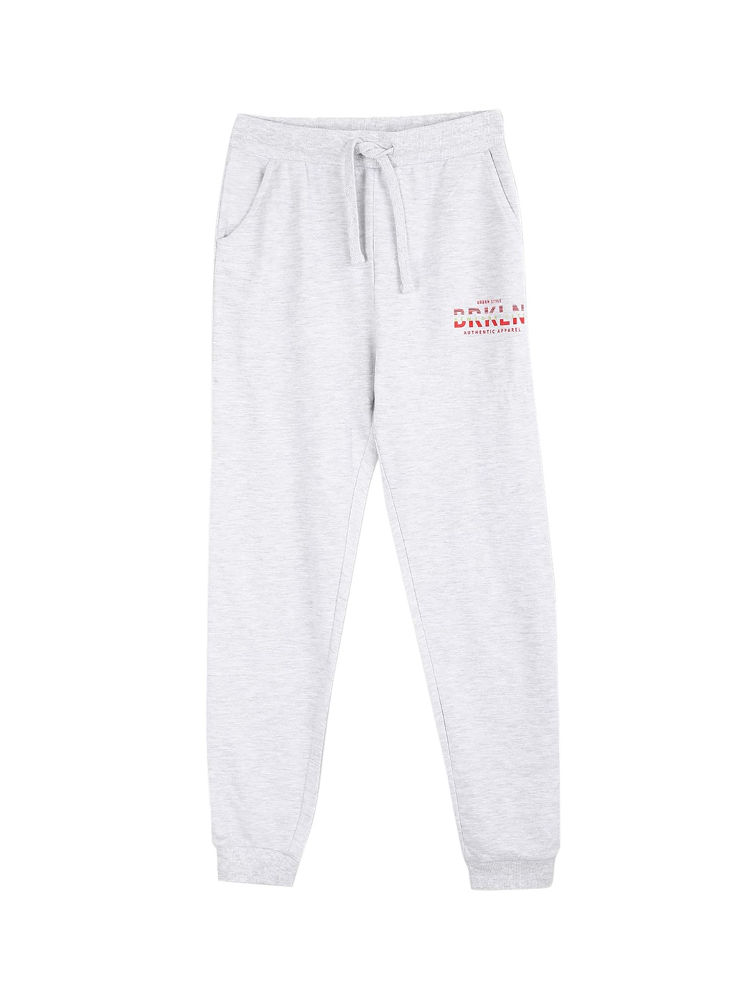 

Ruggers Junior Boys Grey Melange Typography Printed Straight Fit Joggers