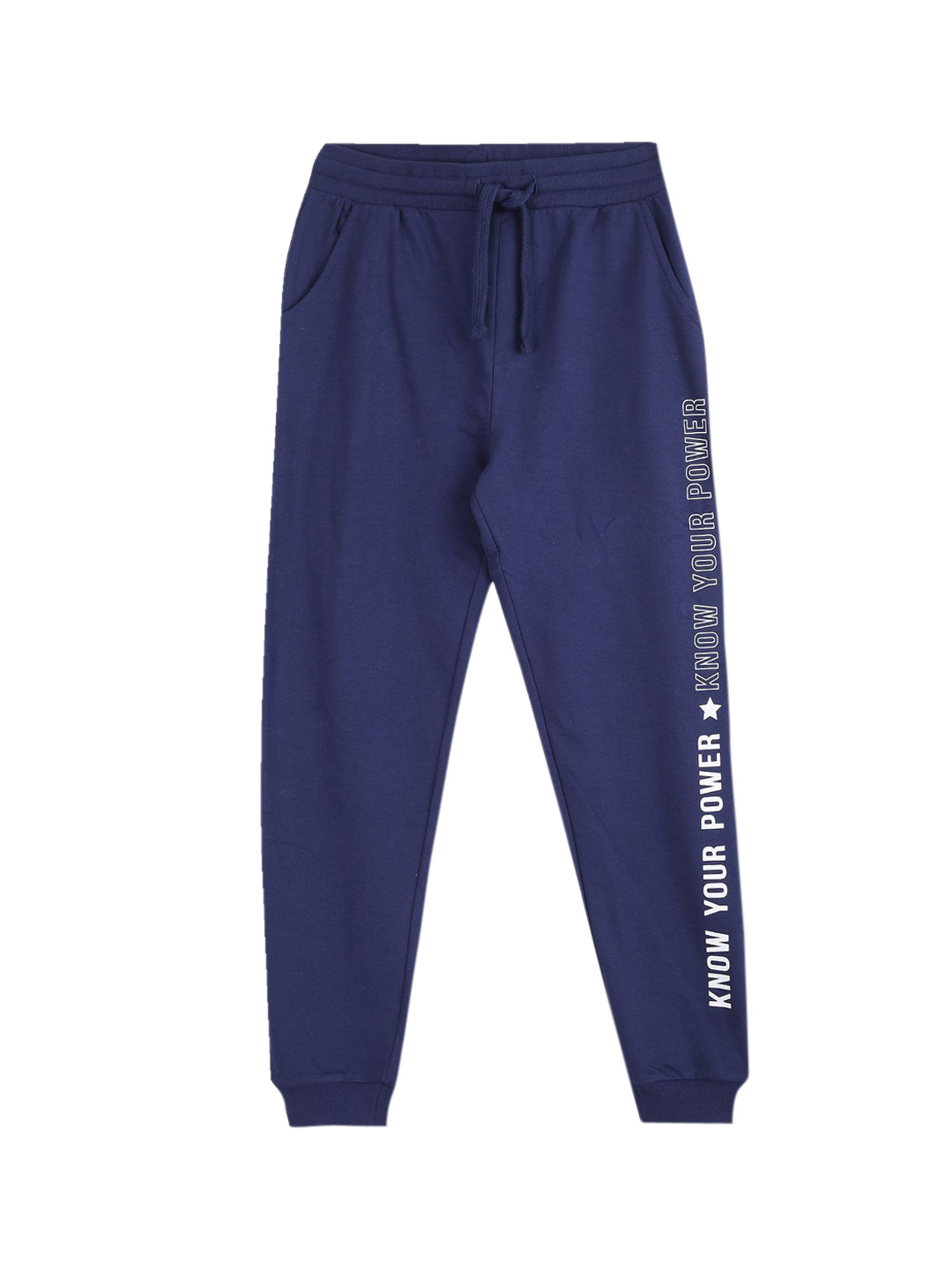 

Ruggers Junior Boys Navy Blue Solid Straight-Fit Joggers