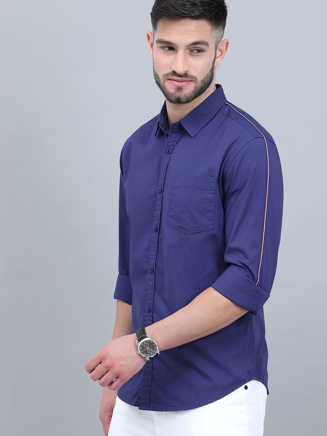 

HERE&NOW Men Blue Slim Fit Casual Shirt