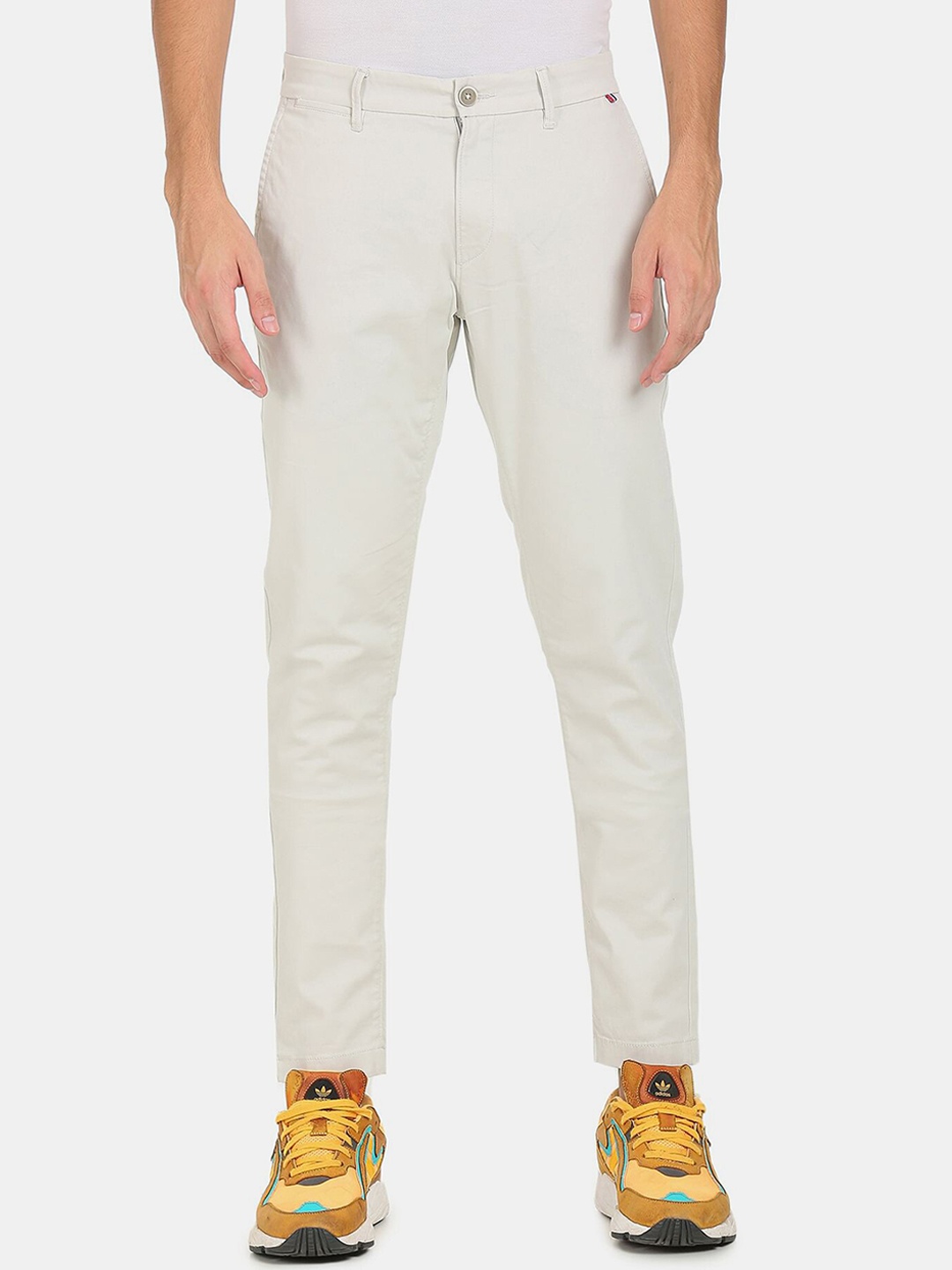 

U.S. Polo Assn. Men Grey Solid Slim Fit Trousers