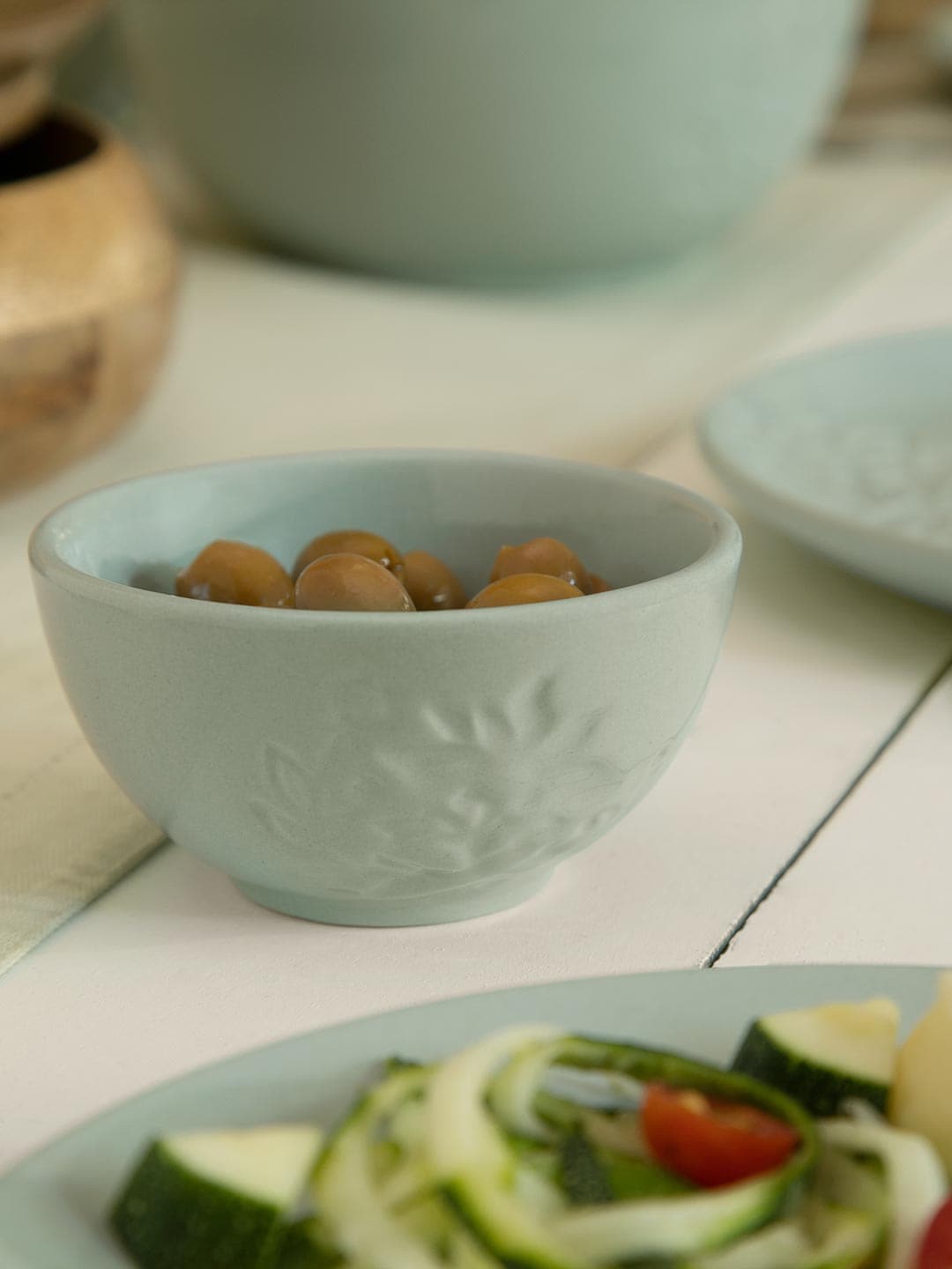 

ellementry Green Glossy Finish Ceramic Serving Bowl