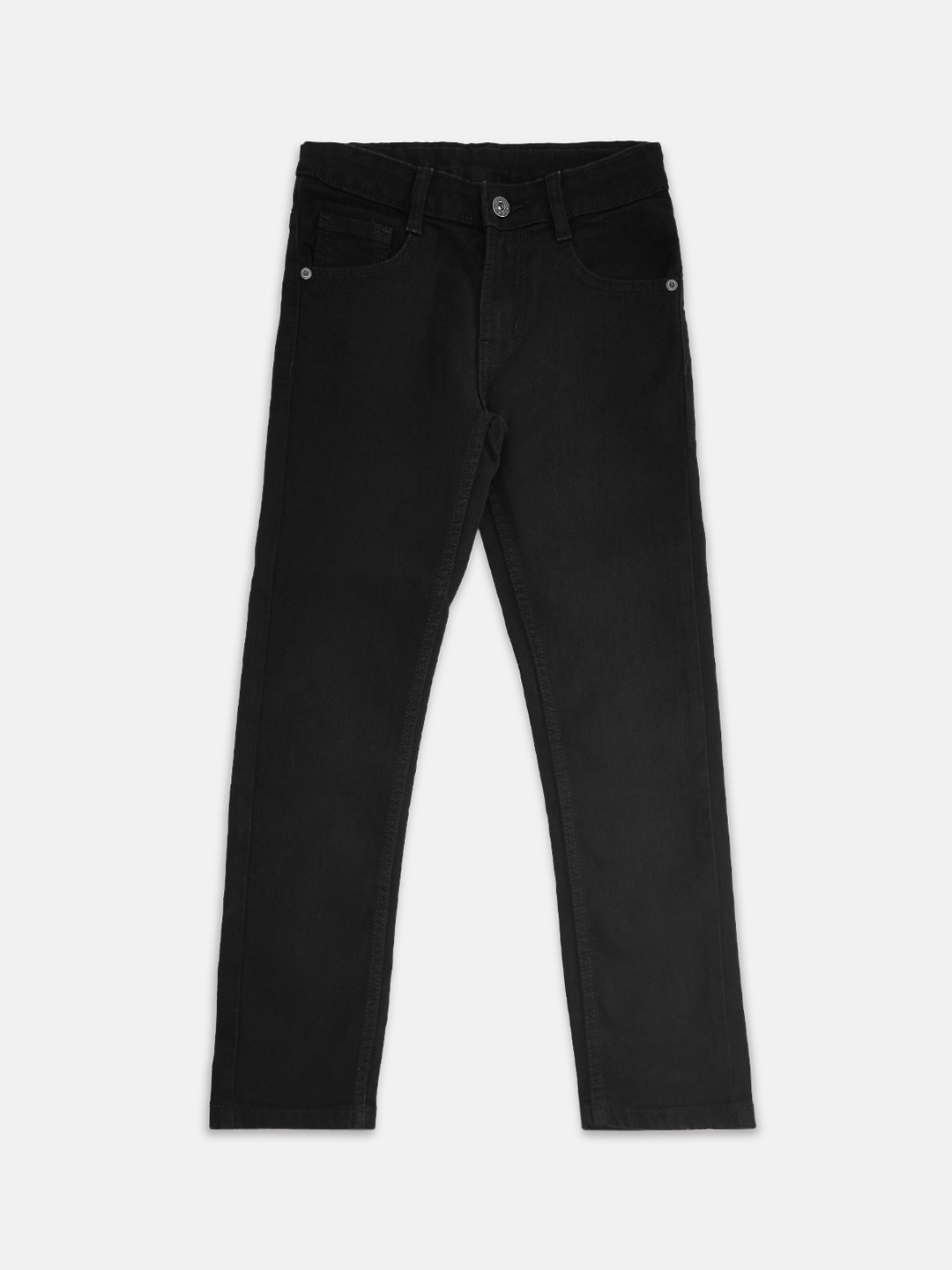

Pantaloons Junior Boys Black Solid Regular Fit Cotton Jeans