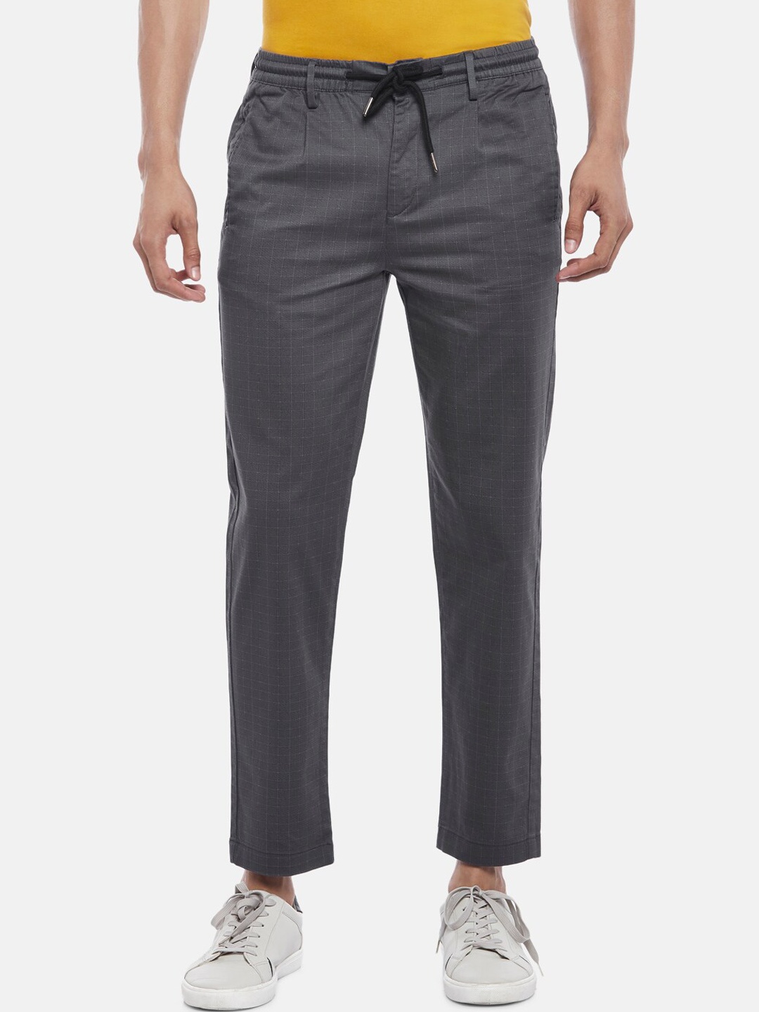 

Urban Ranger by pantaloons Men Grey Slim Fit Trousers