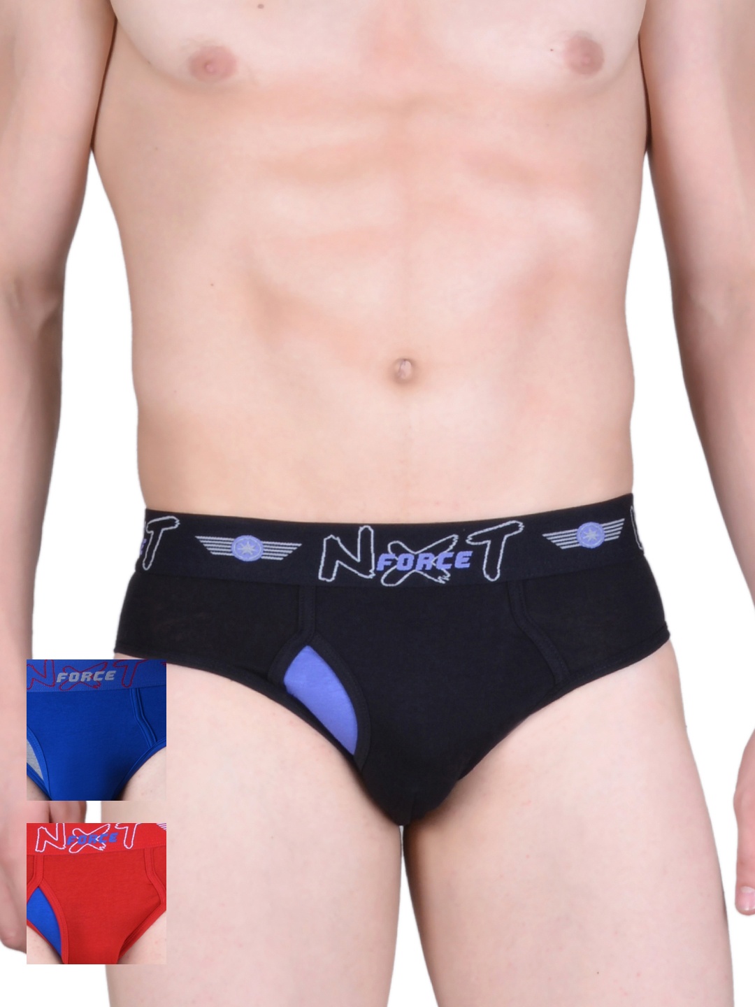 

Force NXT Men Pack of 3 Printed Assorted Briefs MNFL-33-po3, Red