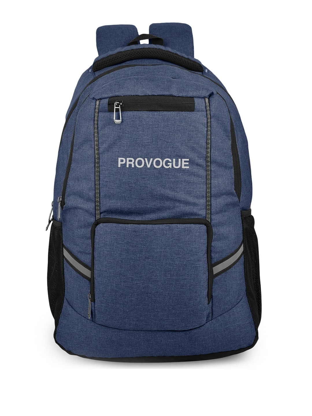 

Provogue Unisex Navy Blue & White Backpack with Reflective Strip
