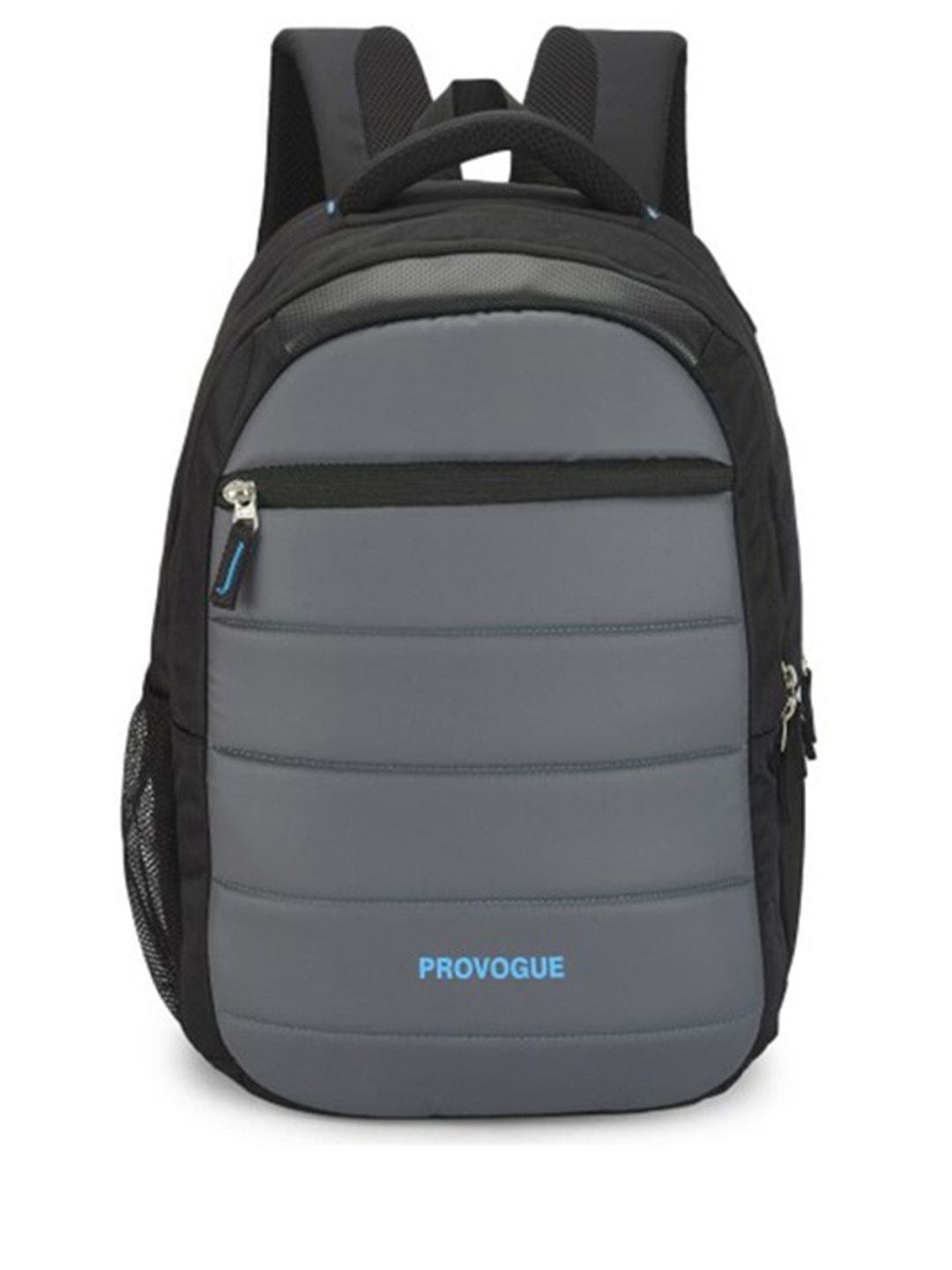 

Provogue Unisex Black & Grey Brand Logo Backpack with Reflective Strip