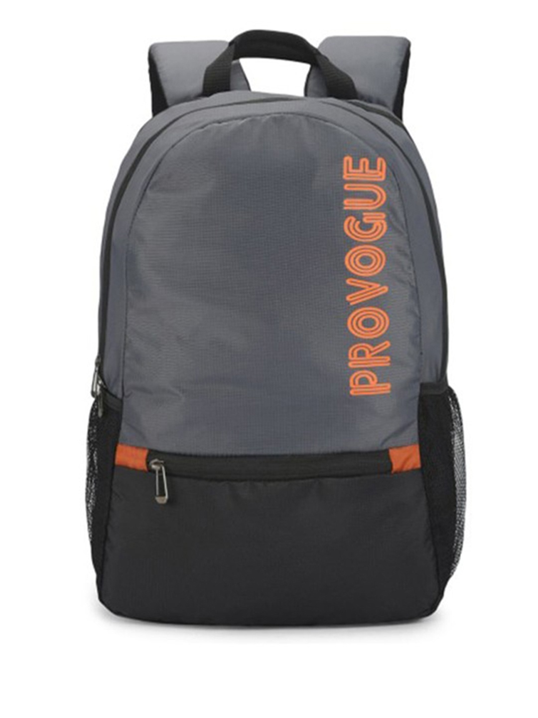 

Provogue Unisex Grey & Black Brand Logo Backpack