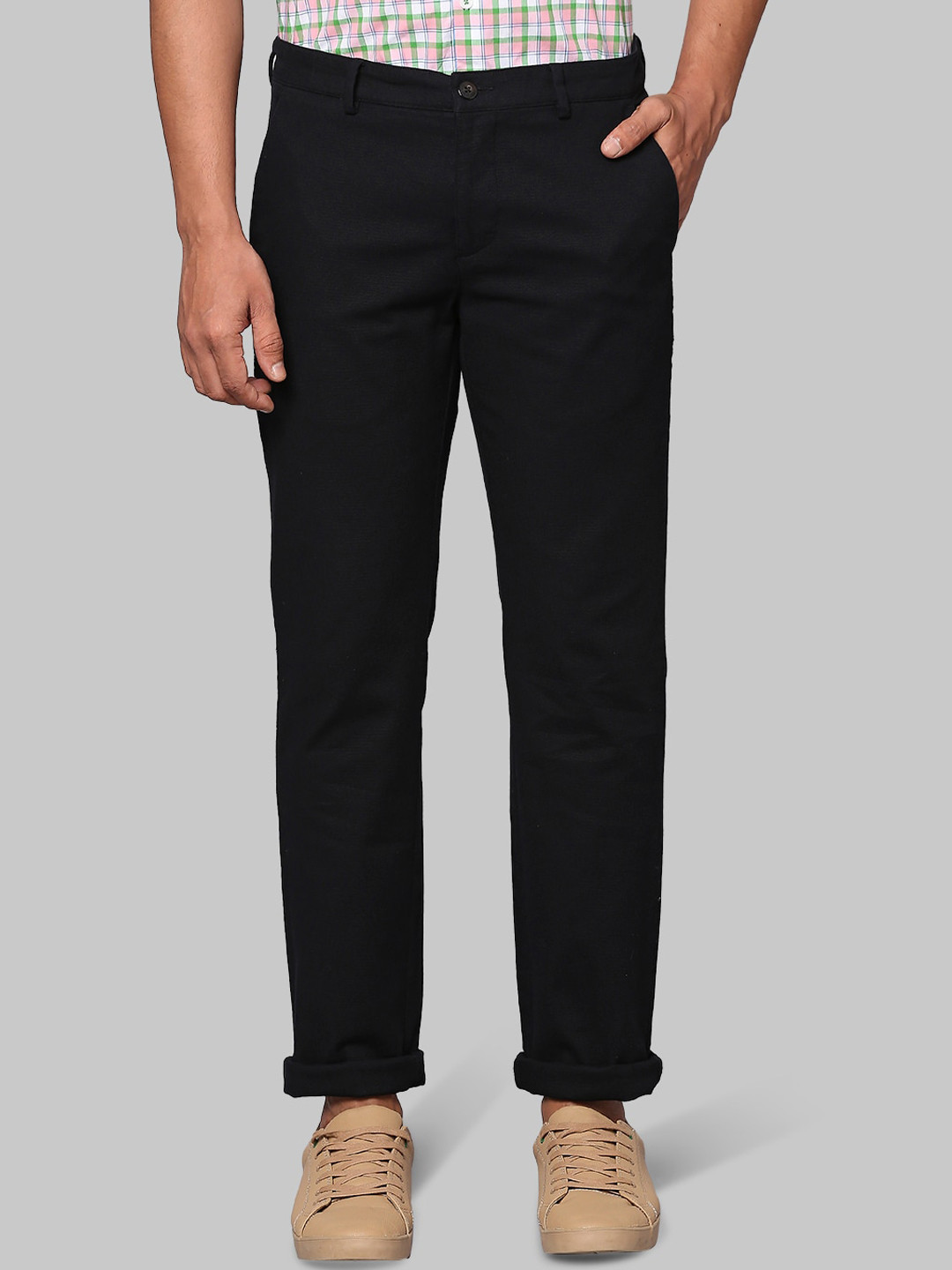 

Park Avenue Men Black Regular Fit Trousers