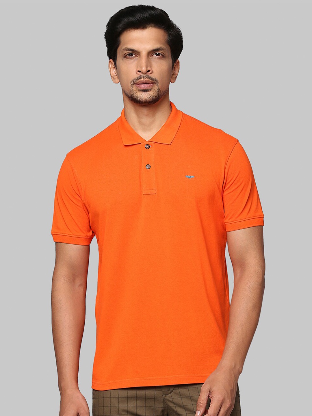 

Park Avenue Men Orange Polo Collar Cotton Slim Fit T-shirt