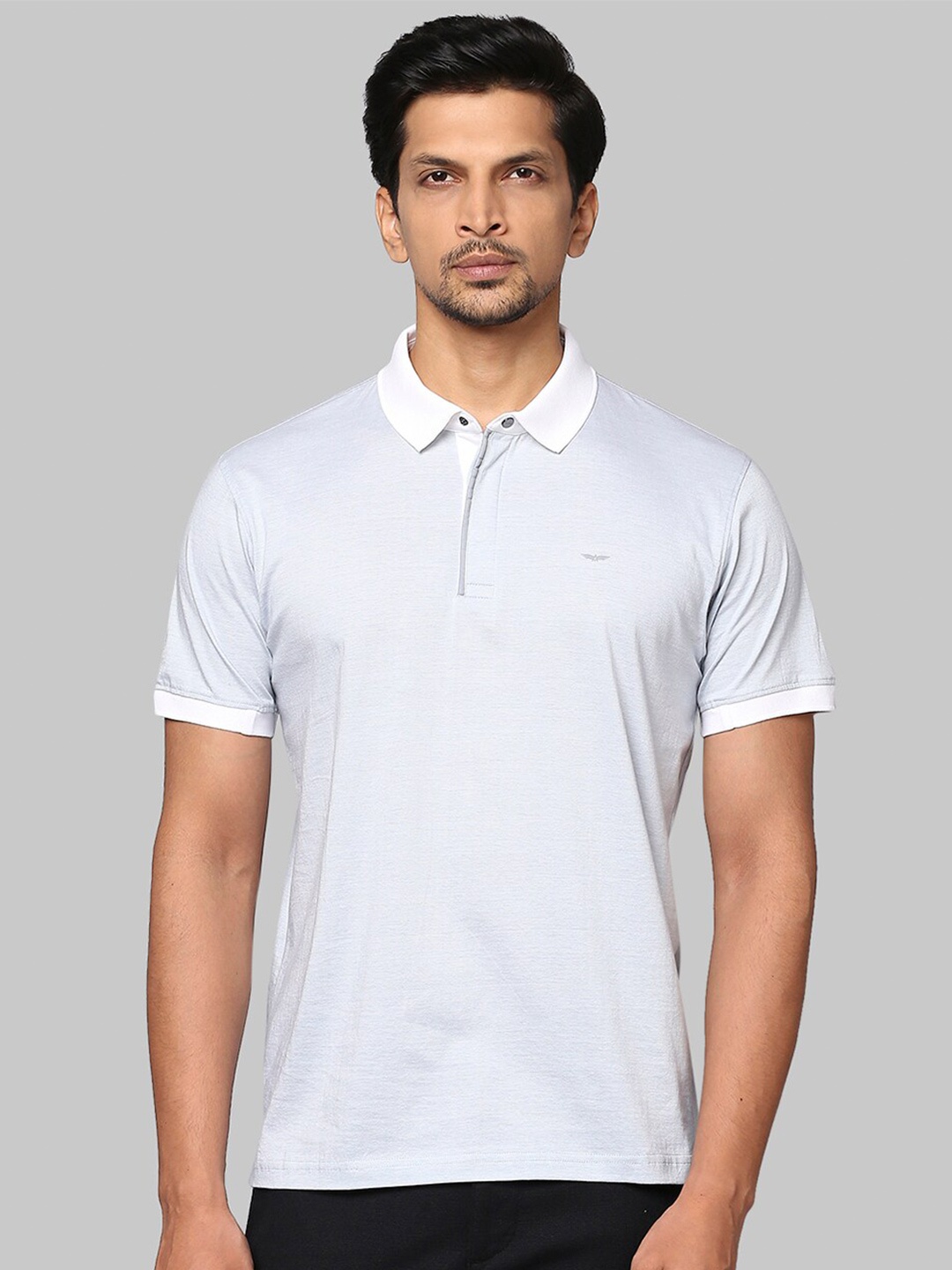 

Park Avenue Men White Polo Collar Slim Fit T-shirt
