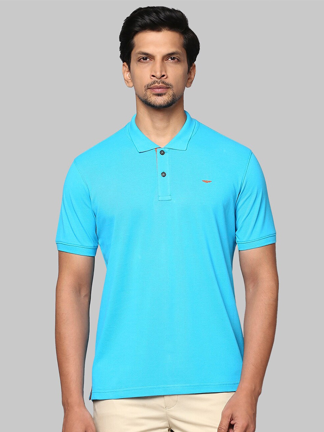 

Park Avenue Men Blue Polo Collar Slim Fit T-shirt