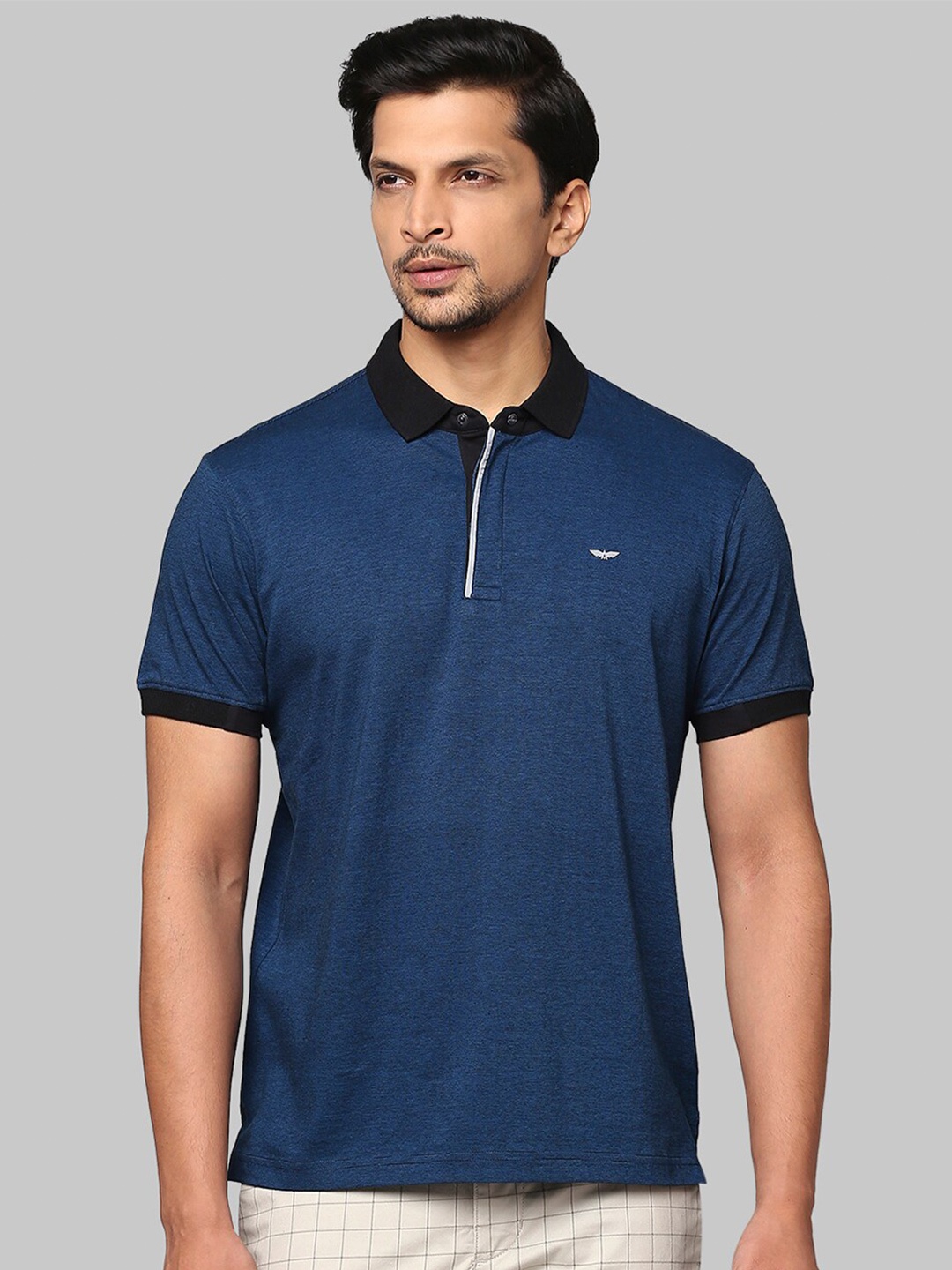 

Park Avenue Men Blue Polo Collar Slim Fit T-shirt