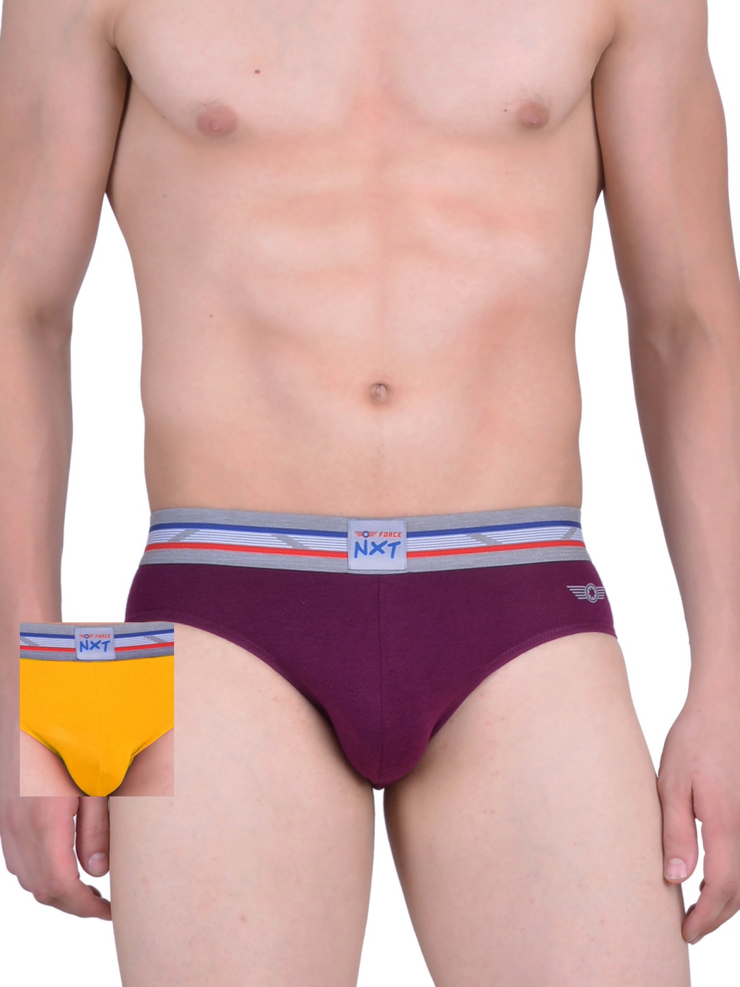 

Force NXT Men Pack of 2 Assorted Briefs MNFL-54, Purple