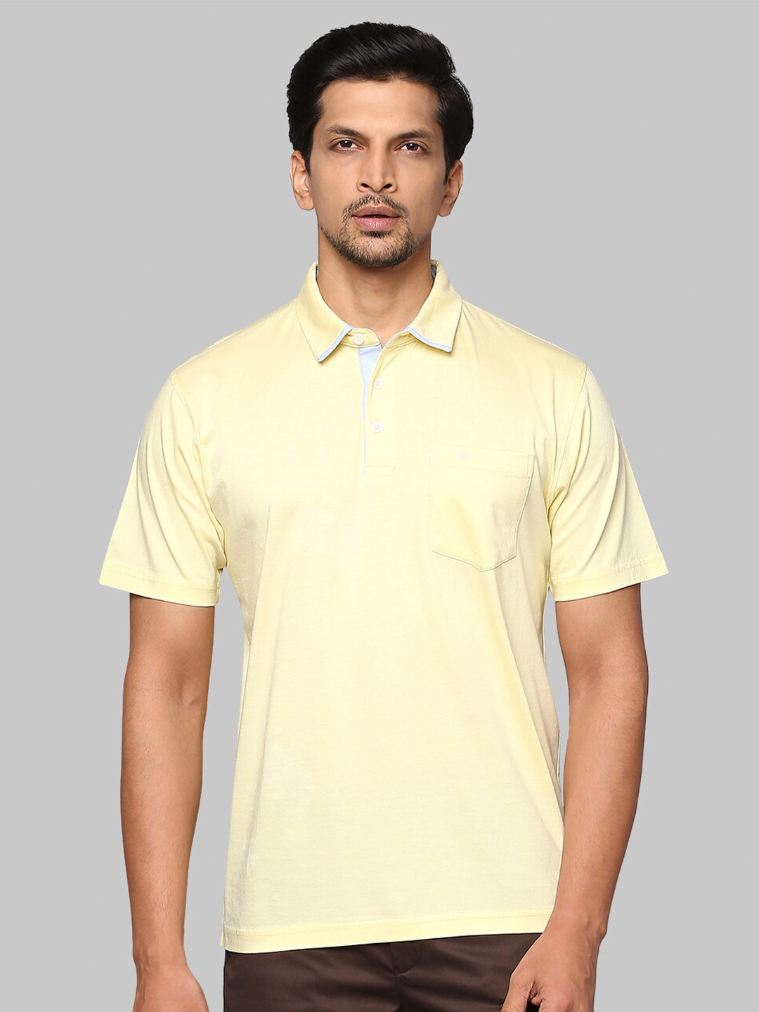 

Park Avenue Men Yellow Polo Collar Slim Fit T-shirt