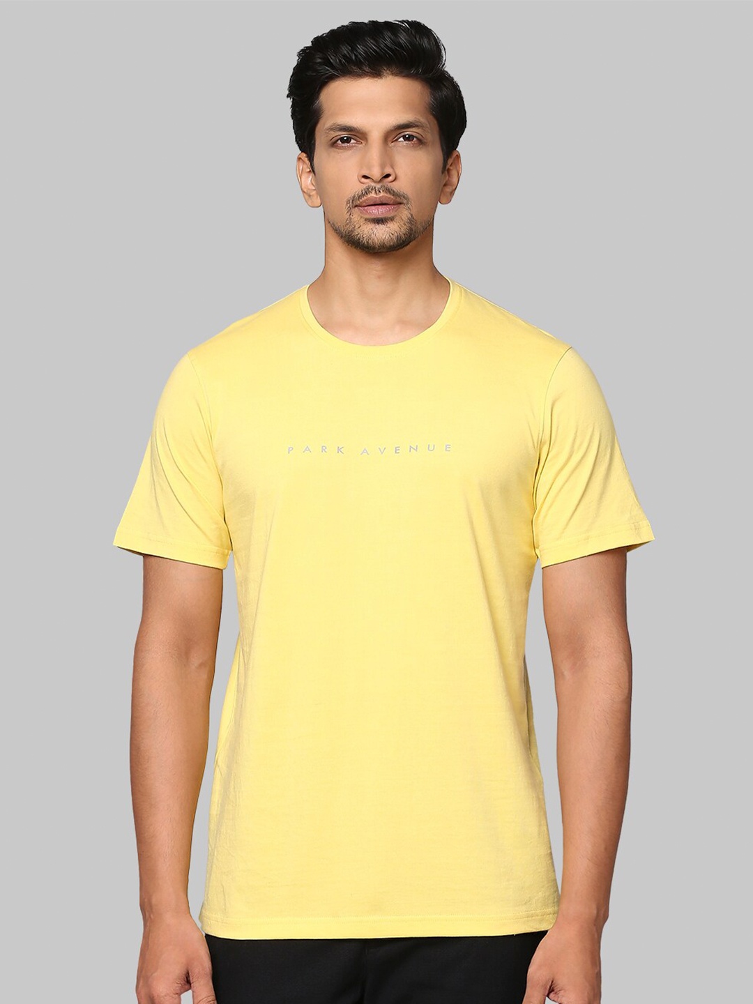 

Park Avenue Men Yellow Slim Fit T-shirt