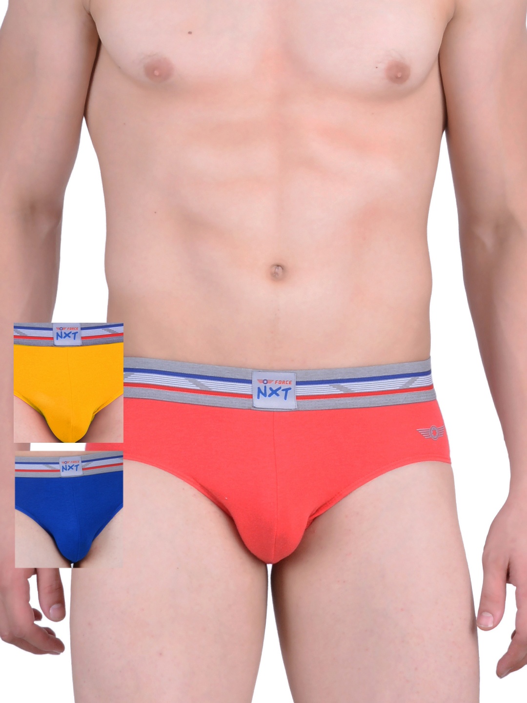 

Force NXT Men Pack of 3 Assorted Briefs MNFL-54, Coral