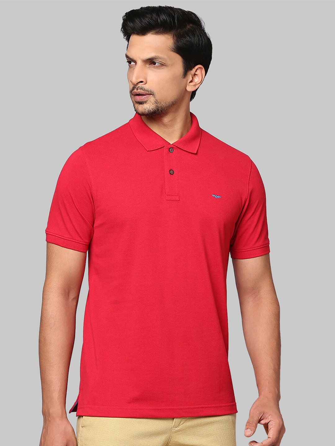 

Park Avenue Men Red Polo Collar Slim Fit T-shirt