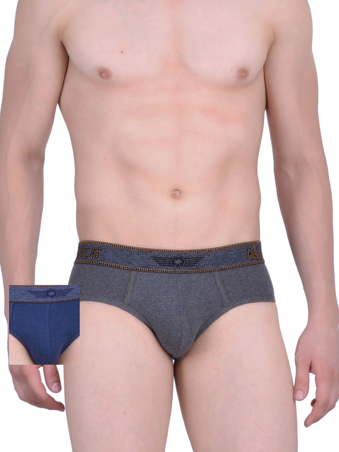

Force NXT Men Pack of 2 Assorted Briefs MNFL-53, Charcoal