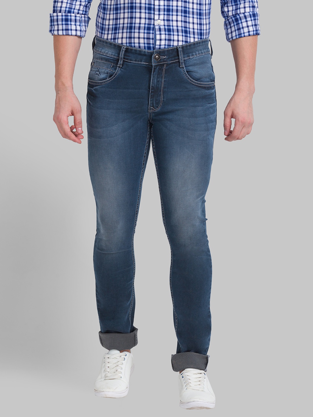 

Parx Men Skinny Fit Highly Distressed Jeans, Grey