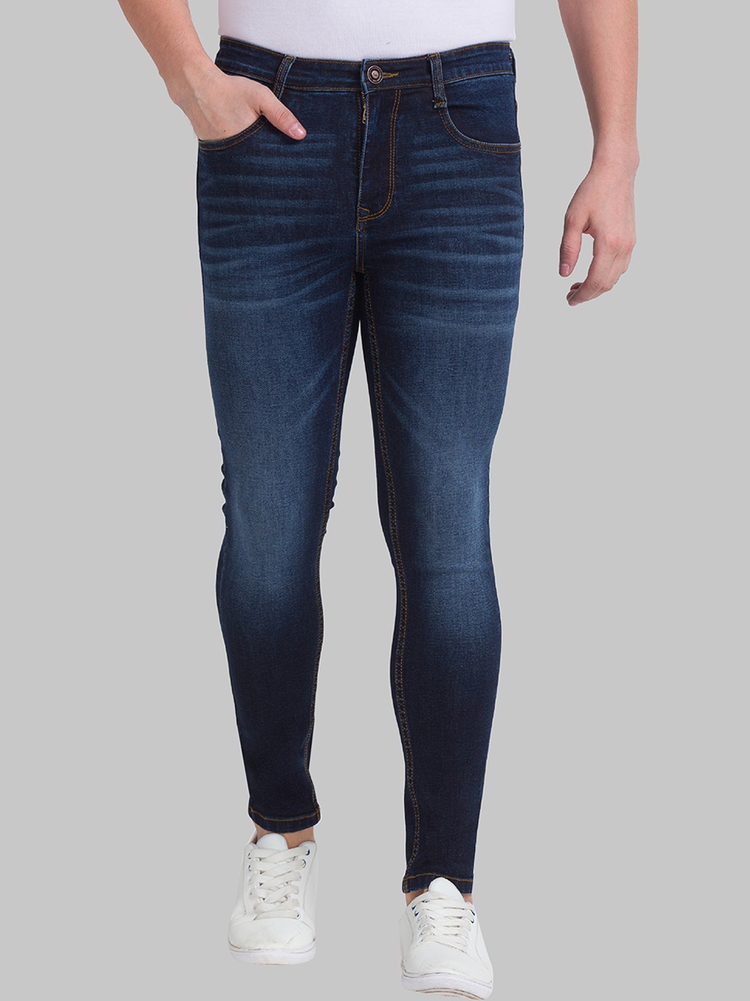 

Parx Men Navy Blue Skinny Fit Light Fade Jeans