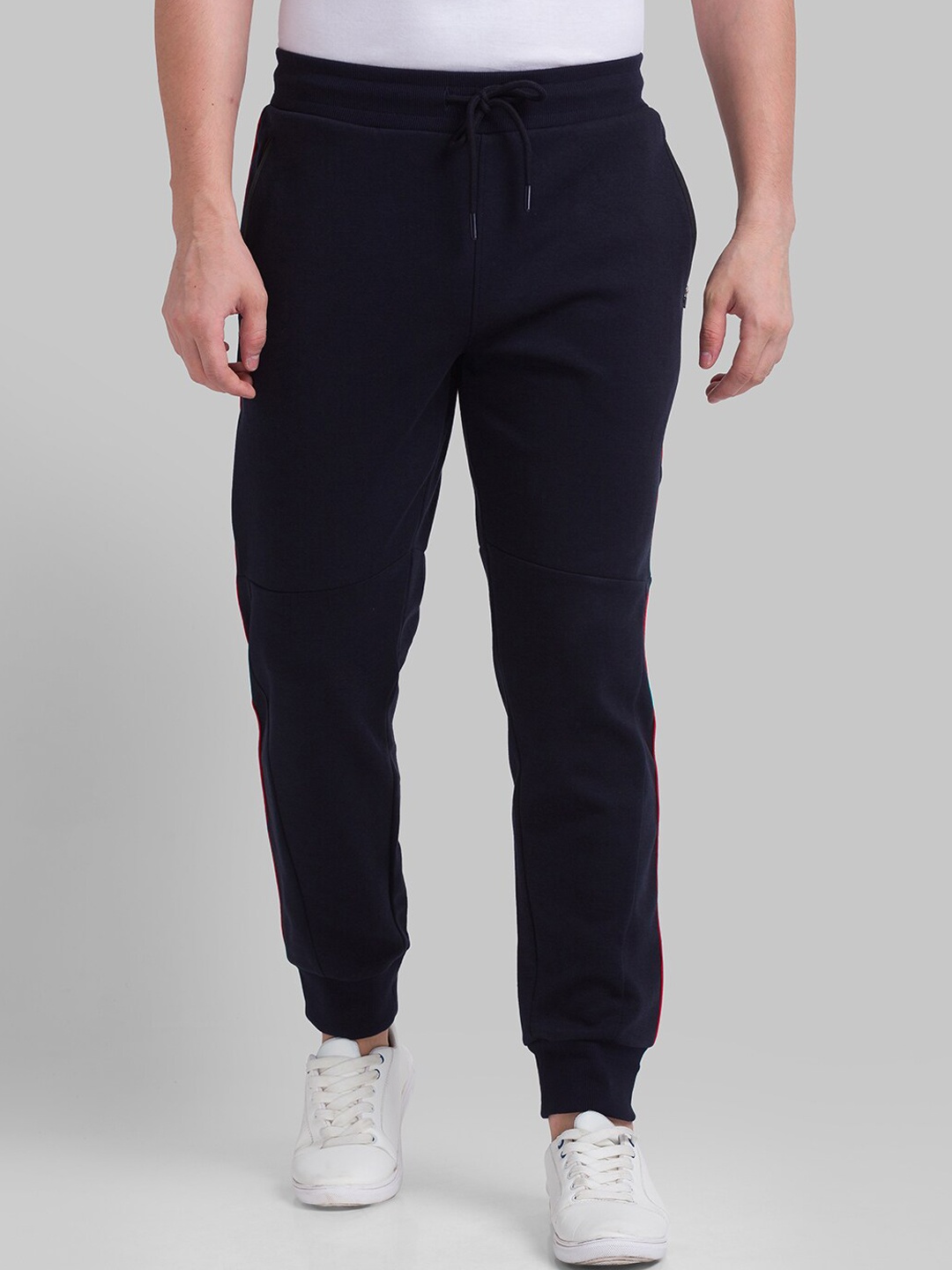 

Parx Men Navy Blue Solid Cotton Joggers