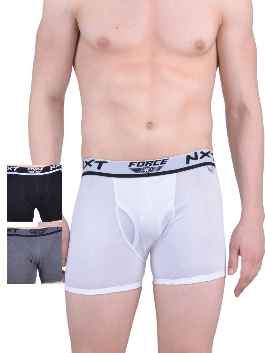 

Force NXT Men Pack of 3 Assorted Trunks MNFF-131, White
