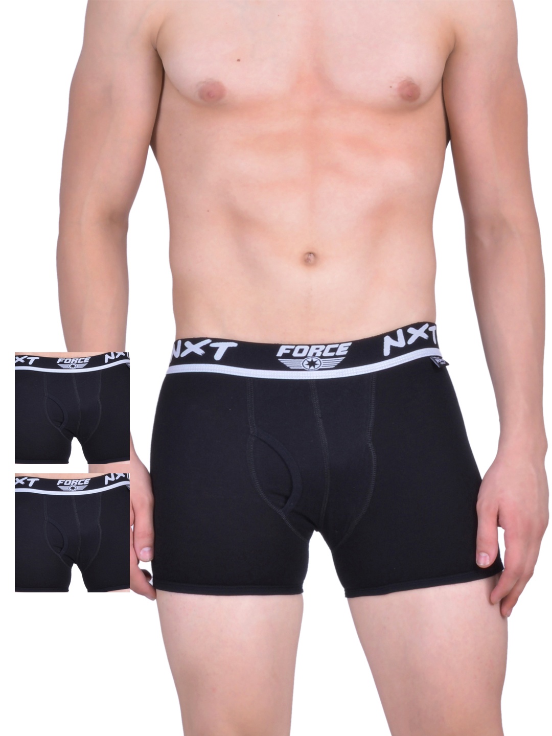 

Force NXT Men Black Pack of 3 Assorted Trunks MNFF-131