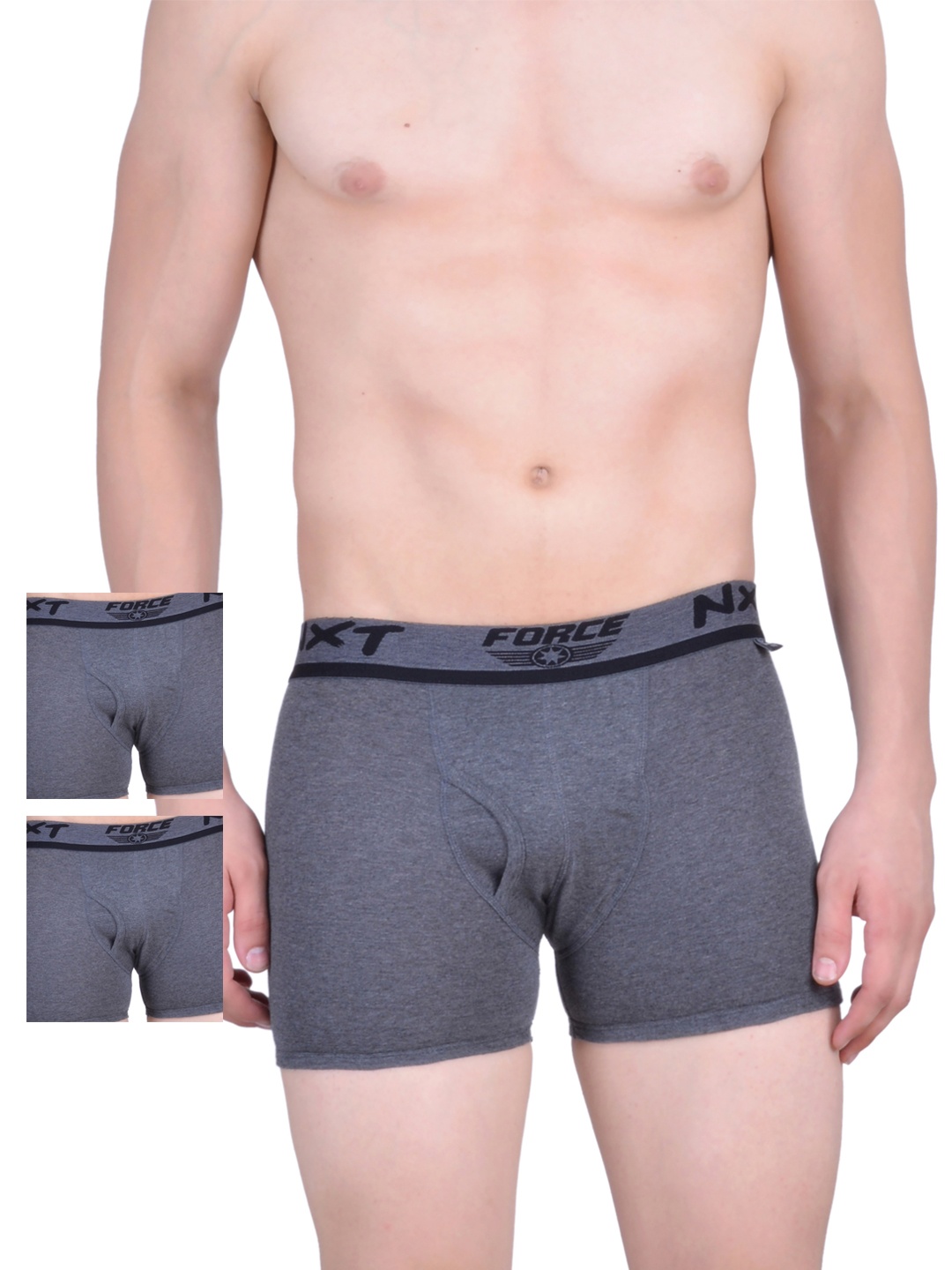 

Force NXT Men Grey Pack of 3 Assorted Trunks MNFF-131