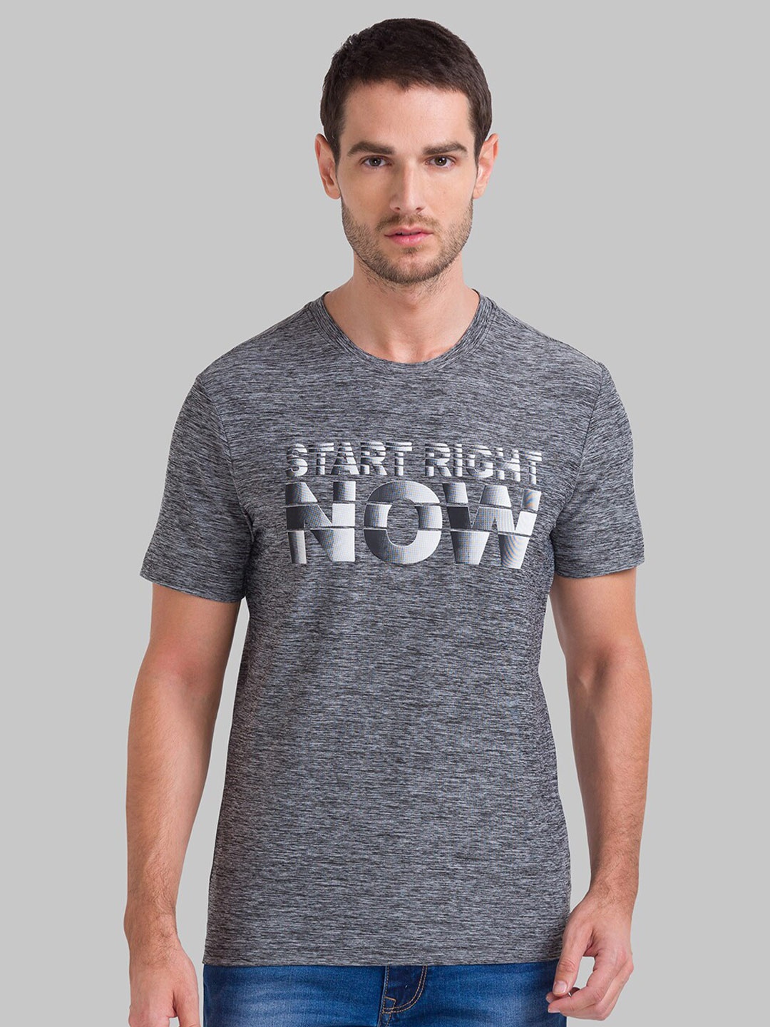 

Parx Men Grey Printed T-shirt