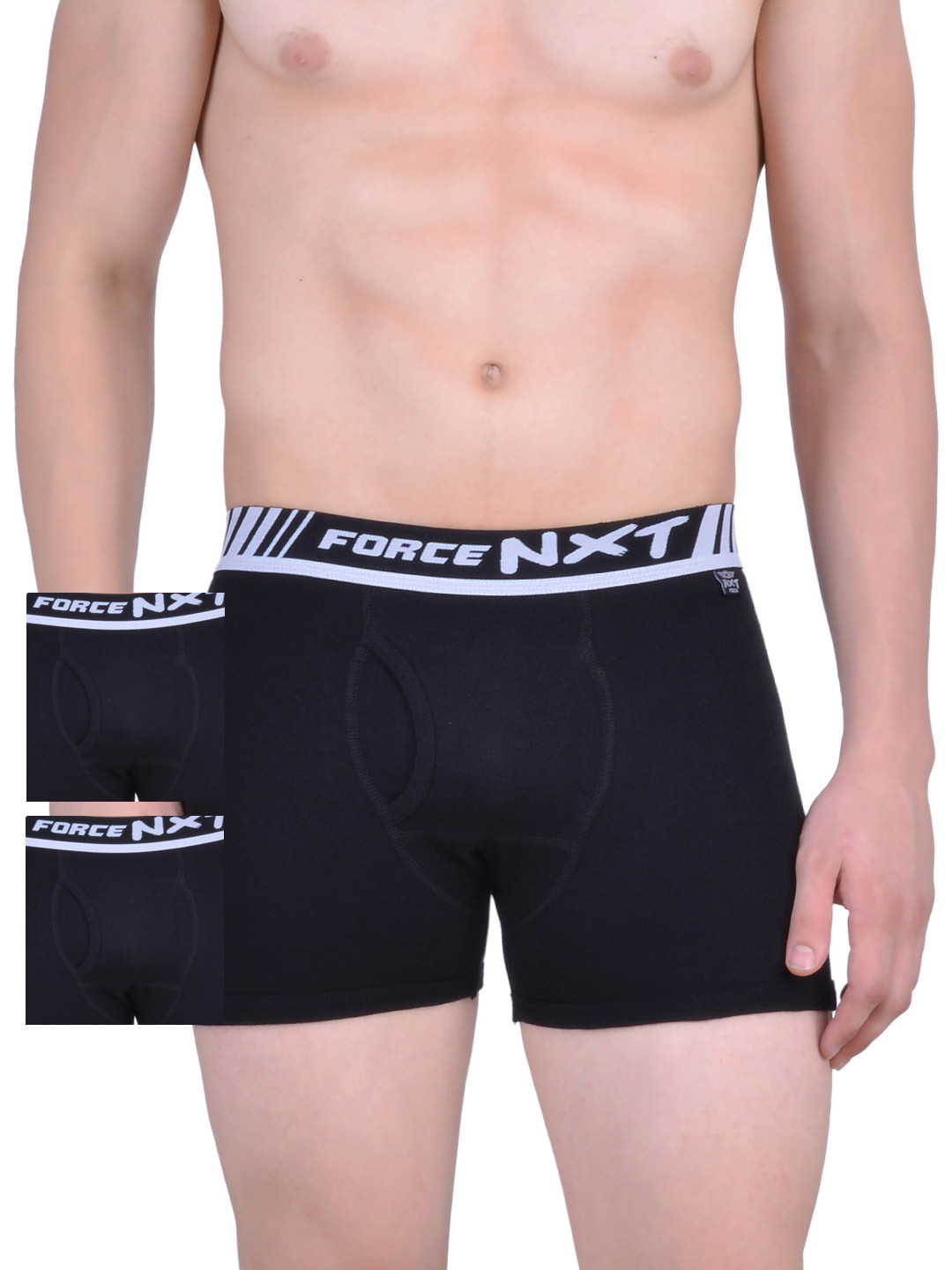 

Force NXT Men Black Pack of 3 Assorted Trunks MNFR-221