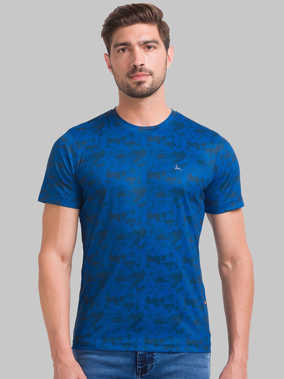 

Parx Men Blue Printed T-shirt