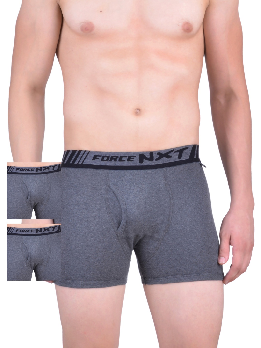 

Force NXT Men Grey Pack of 3 Assorted Trunks MNFR-221