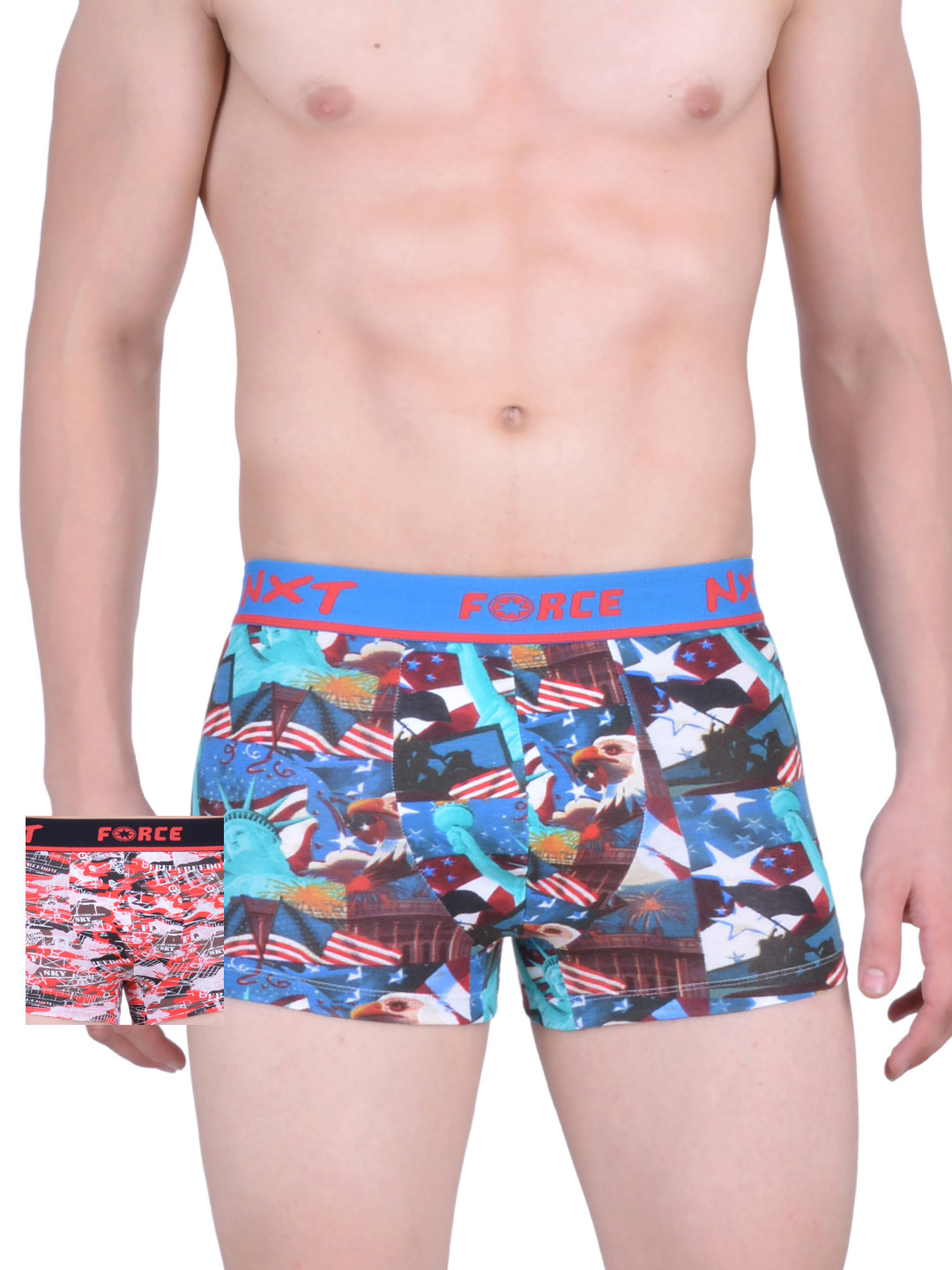 

Force NXT Men Multicoloured Pack of 2 Printed Assorted Trunks MNFL-21, Multi