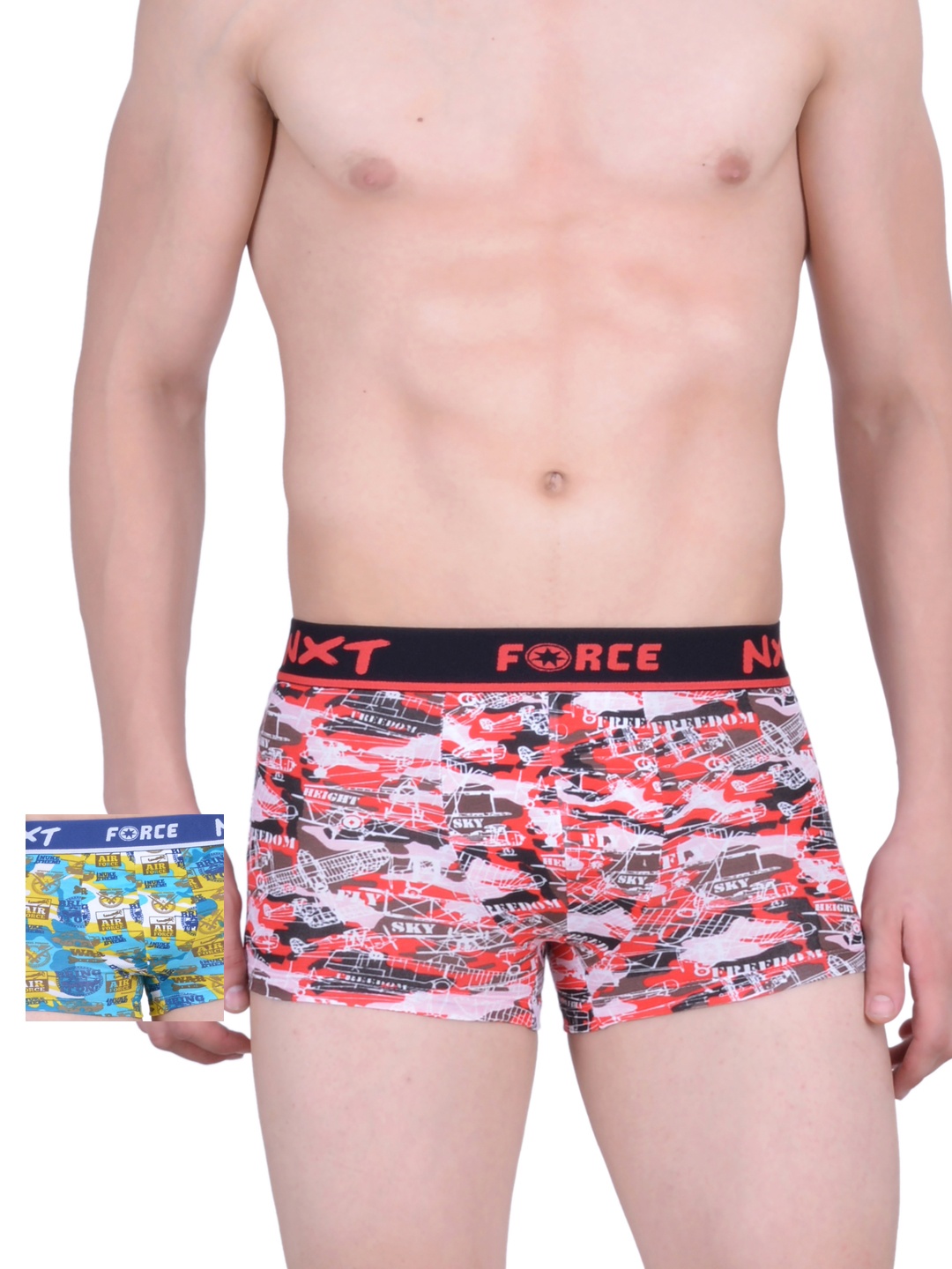 

Force NXT Men Pack of 2 Printed Assorted Trunks MNFF-21, Red