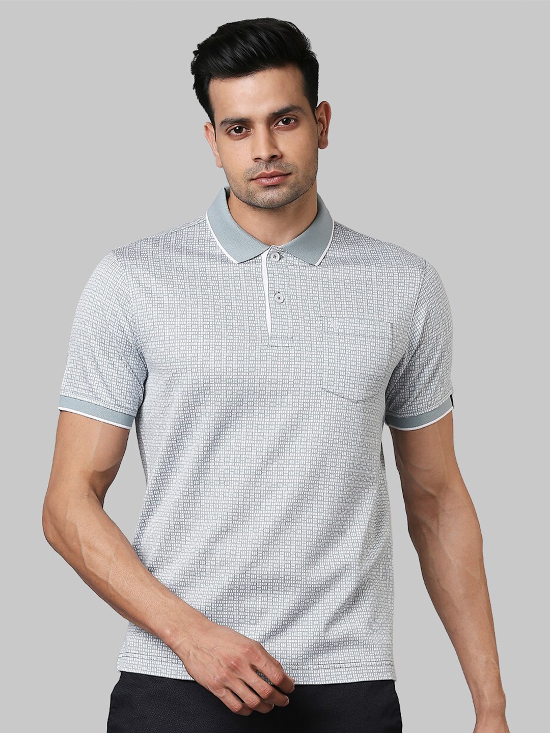 

Raymond Men Grey Polo Collar T-shirt