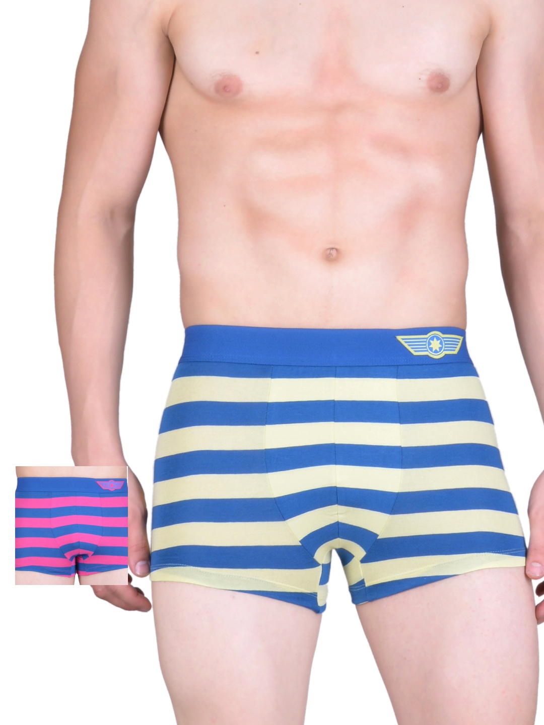 

Force NXT Men Striped Pack of 2 Assorted Trunks MNFL-61, Blue