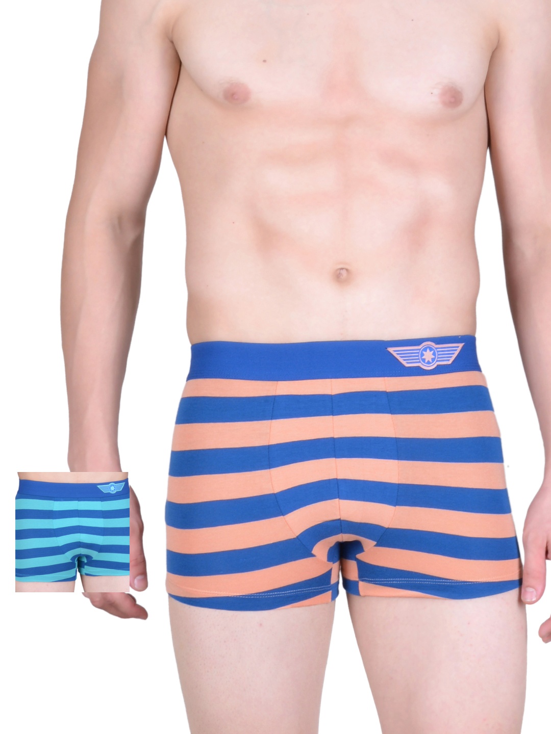 

Force NXT Men Striped Pack of 2 Assorted Trunks MNFL-61, Blue