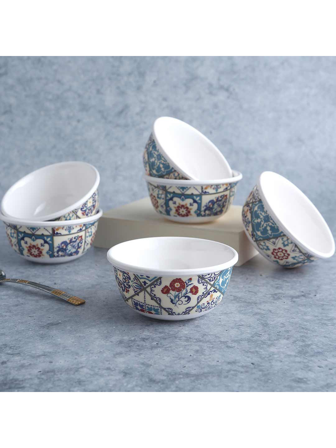 

Wonderchef Set of 6 Blue & White Venice Veg Bowl
