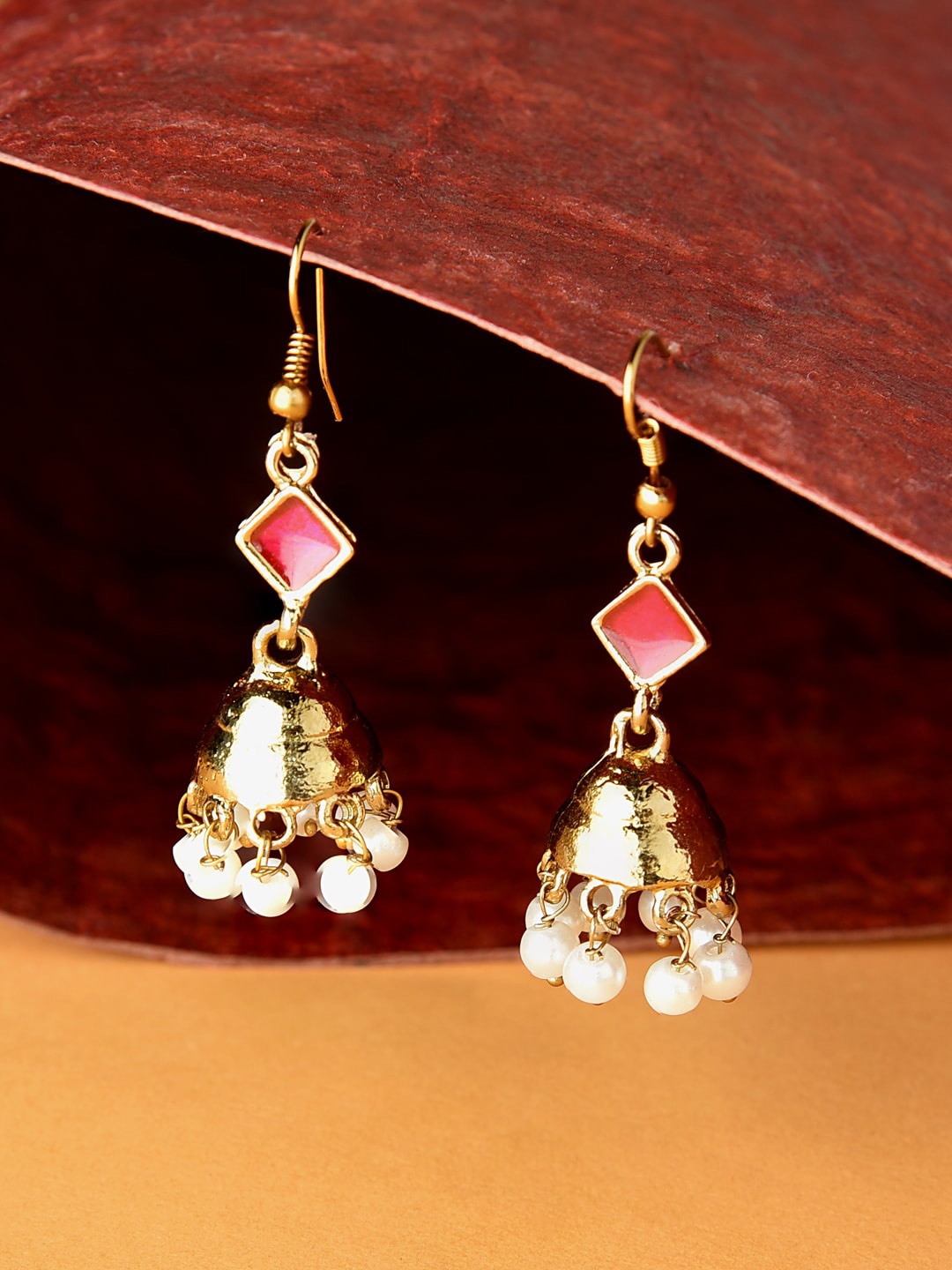 

Fida Gold-Plated Dome Shaped Jhumkas Earrings